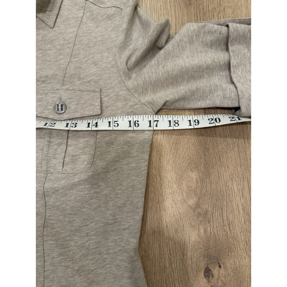 Lafayette 148 Beige Lightweight Camp-Style Shirt Button Down Size P Dry Cleaned - Picture 4 of 6
